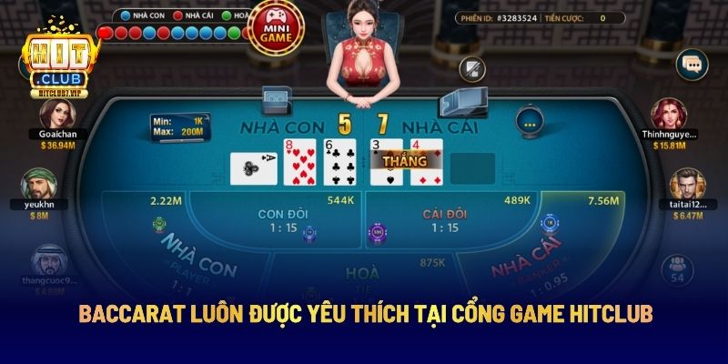 Baccarat luôn được yêu thích tại cổng game Hitclub