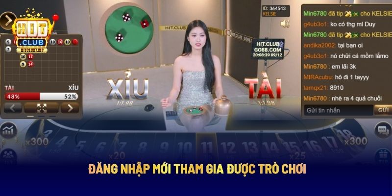 Đăng nhập mới tham gia được trò chơi